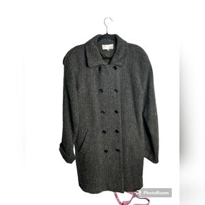 Sandro Vintage Boucle Wool Blend Double Breasted Pea Coat, women's size 16